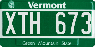 VT license plate XTH673