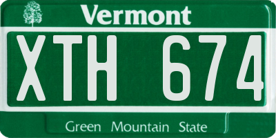 VT license plate XTH674