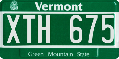 VT license plate XTH675