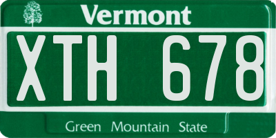 VT license plate XTH678