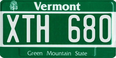 VT license plate XTH680