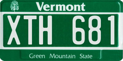 VT license plate XTH681