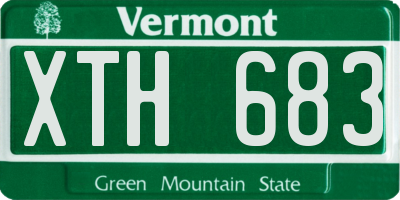 VT license plate XTH683