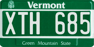 VT license plate XTH685