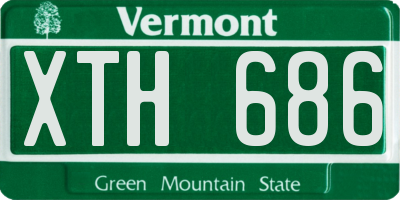 VT license plate XTH686