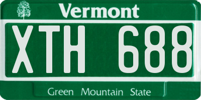VT license plate XTH688