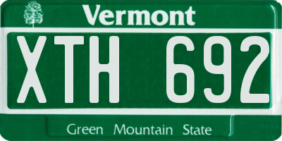 VT license plate XTH692