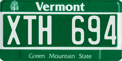 VT license plate XTH694