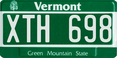 VT license plate XTH698