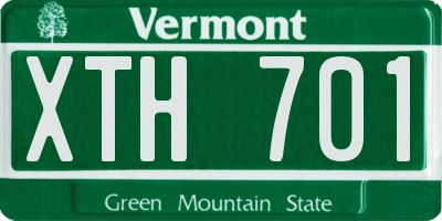 VT license plate XTH701