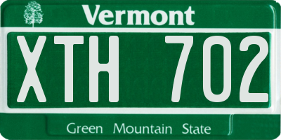 VT license plate XTH702