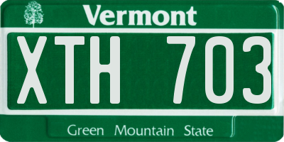 VT license plate XTH703