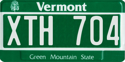 VT license plate XTH704