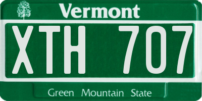 VT license plate XTH707