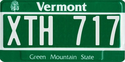 VT license plate XTH717