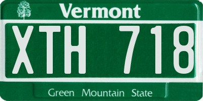 VT license plate XTH718
