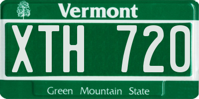 VT license plate XTH720