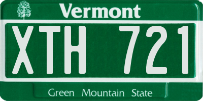 VT license plate XTH721