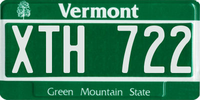 VT license plate XTH722