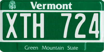 VT license plate XTH724