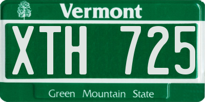 VT license plate XTH725