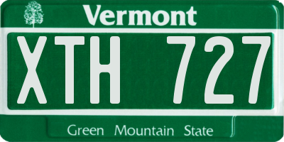 VT license plate XTH727