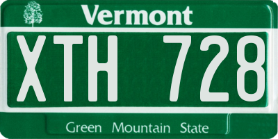 VT license plate XTH728