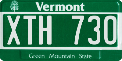 VT license plate XTH730