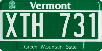 VT license plate XTH731