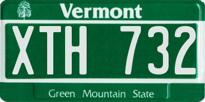 VT license plate XTH732