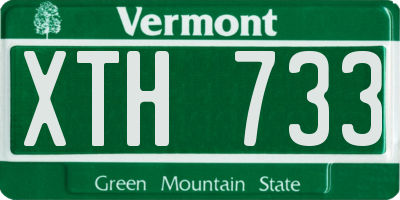 VT license plate XTH733
