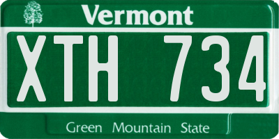 VT license plate XTH734