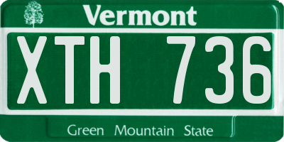 VT license plate XTH736