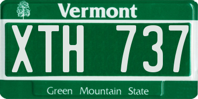 VT license plate XTH737