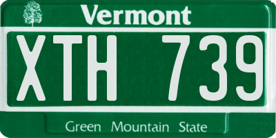 VT license plate XTH739