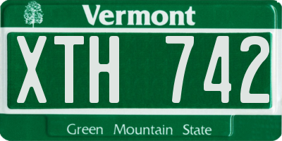VT license plate XTH742