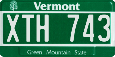 VT license plate XTH743