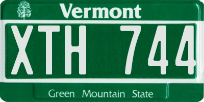 VT license plate XTH744