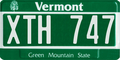 VT license plate XTH747