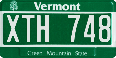 VT license plate XTH748