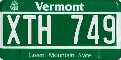 VT license plate XTH749