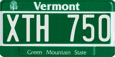 VT license plate XTH750