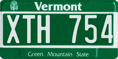 VT license plate XTH754