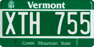 VT license plate XTH755