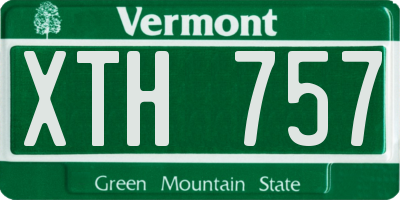 VT license plate XTH757