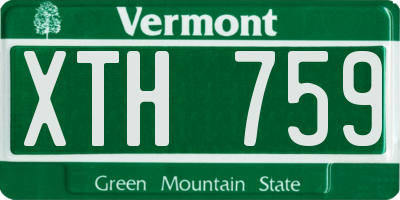 VT license plate XTH759
