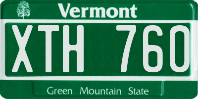 VT license plate XTH760