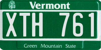 VT license plate XTH761