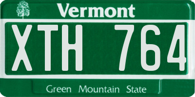 VT license plate XTH764