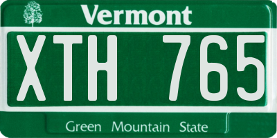 VT license plate XTH765